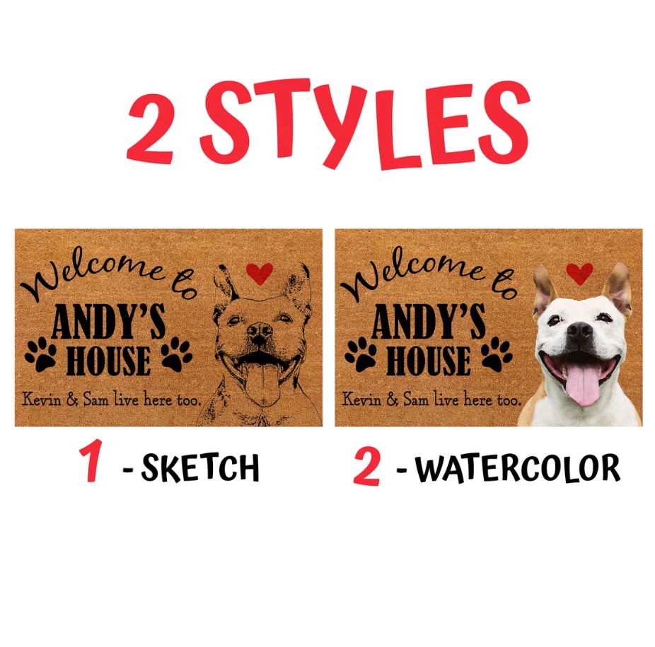 Personalized Dog Custom Doormat Welcome To Dogs House Custom Doormat Custom Pet Photo Doormat Dog Doormat Custom Name Mat